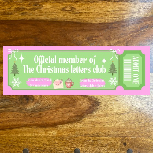 Christmas Letters Club Bookmark