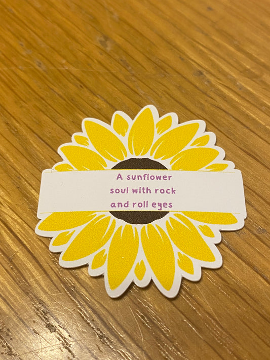 Sunflower soul die cut sticker